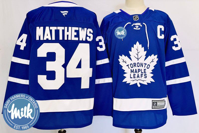 Men Toronto Maple Leafs #34 Matthews Blue Fanatics 2025 NHL Jersey style 1->toronto maple leafs->NHL Jersey